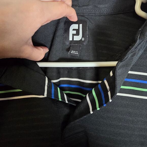 FootJoy‎ Golf Polo-Black/Stripped-Men's M - Picture 2 of 7